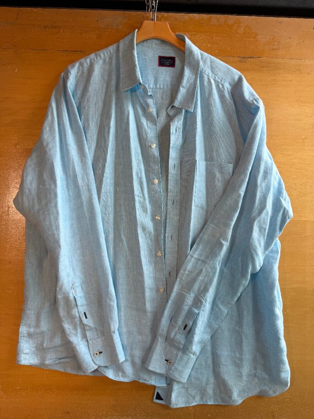 UNTUCKit Long Sleeve Green Linen Button Down Shirt 3XL